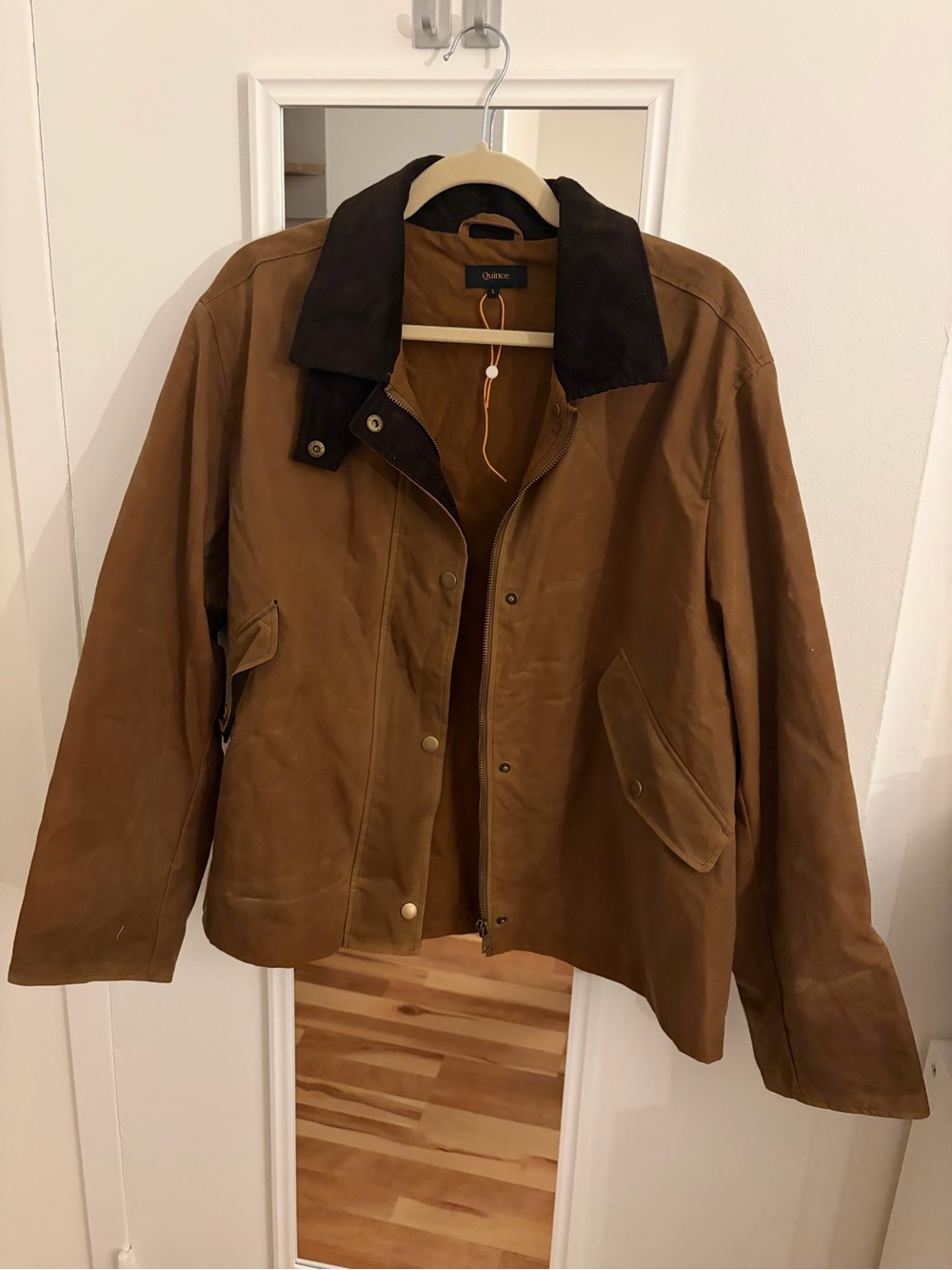 Quince Organic Waxed Cotton Cropped Barn Jacket